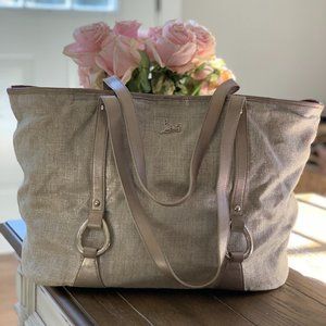 Christian Louboutin Metallic Linen Hobo Tote
